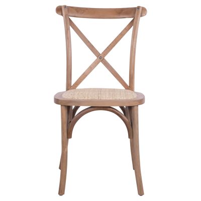 Стол Owen Wooden Stackable от букова дървесина цвят тъмен мед Crossed Back HM8575.01 45x55,5x90 cm