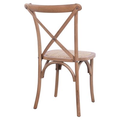 Стол Owen Wooden Stackable от букова дървесина цвят тъмен мед Crossed Back HM8575.01 45x55,5x90 cm