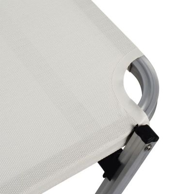 Professional Sunbed Aluminum HM5071.03 White 195x53-60x30 cm