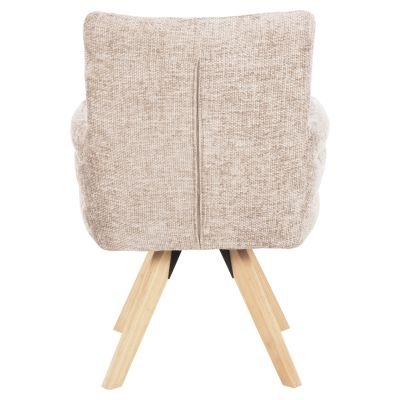 DINING ARMCHAIR GAZER HM9845.04 BEIGE FABRIC-RUBBERWOOD LEGS 66x63x91Hcm.