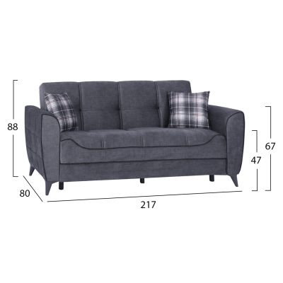 HM11246.10 sofa-bed set JUANA, 2-seater and 3-seater, grey fabric