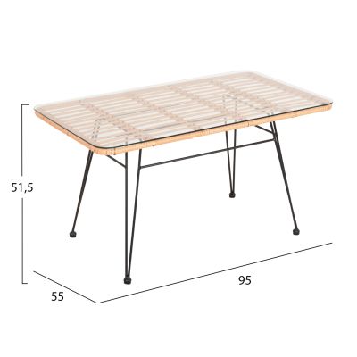 ВЪНШНА ХОЛНА МАСА ALLEGRA HM6076 ЧЕРЕН МЕТАЛ-БЕЖОВА ПЛИТКА 95X55X51.5Hcm.