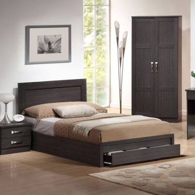 Bed Melany HM346.01 with 1Drawer Zebrano 90x190cm