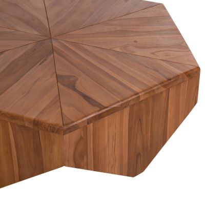 COFFEE TABLE HEXAGON HM9790 TEAK WOOD IN NATURAL  114x99x34Hcm.