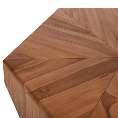 COFFEE TABLE HEXAGON HM9790 TEAK WOOD IN NATURAL  114x99x34Hcm.