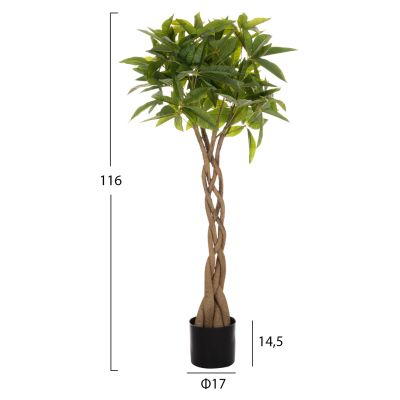 DECORATIVE SYNTHETIC PLANT IN POT HM4001 PACHIRA MACROCARPA ("MONEY TREE") 116H cm.