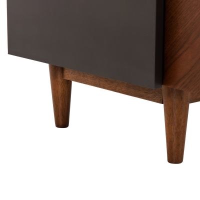 TV CABINET VEEN HM9741 MDF WITH WALNUT VENEER IN WALNUT AND DAREK GREY COLOR 170x40x50Hcm