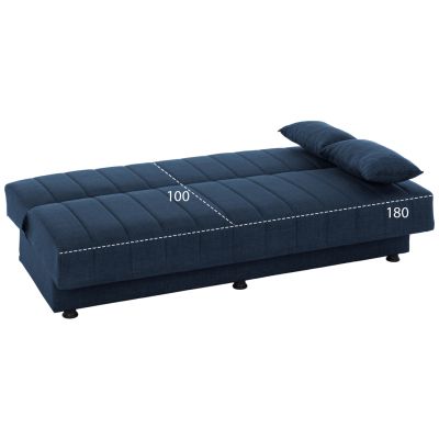 ANDRI HM3239.07, SOFA-BED, 3 SEATER, BLUE FABRIC