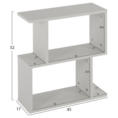 SIDE TABLE HM8956.13 WITH STORAGE SPACES AMABELLA MELAMINE WHITE 45x17x52Hcm.