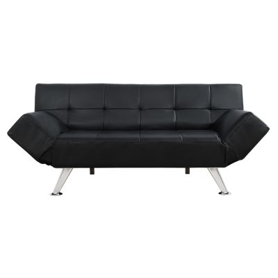 Sofa/Bed HM3001.02 Thom with folding arms Black PU 189x93x82 cm