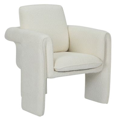 ARMCHAIR CRUSHER HM9681.04 WHITE BOUCLE FABRIC-METAL FRAME 82x78x87Hcm.