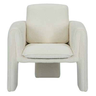 ARMCHAIR CRUSHER HM9681.04 WHITE BOUCLE FABRIC-METAL FRAME 82x78x87Hcm.