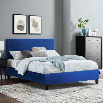 VELVET BLUE BED BECCA HM553.18 FOR MATTRESS 150x200 cm.