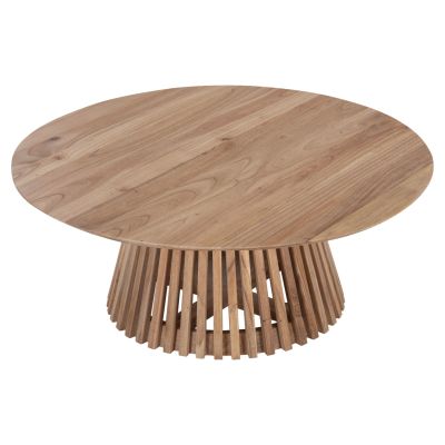 COFFEE TABLE ROUND FRANTZ HM9523.01 SOLID MINDI WOOD-NATURAL Φ100X40H cm.