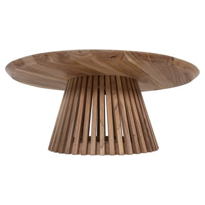 COFFEE TABLE ROUND FRANTZ HM9523.01 SOLID MINDI WOOD-NATURAL Φ100X40H cm.