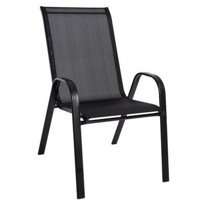 ВЪНШНО КРЕСЛО LEON HM5000.03 ЧЕРЕН МЕТАЛ-ЧЕРЕН ТЕКСТИЛЕН 55x77x95Hсм.