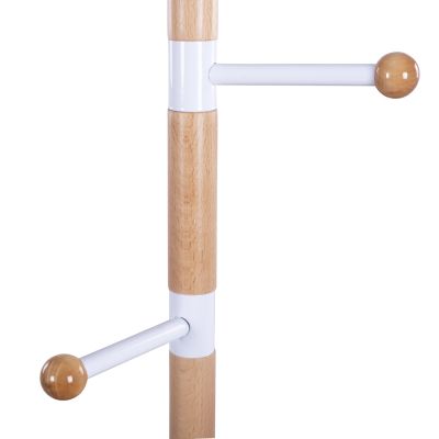 Metallic coat hanger Mercury HM8609.01 beech wood and white marble Diameter 37x176cm