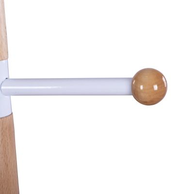 Metallic coat hanger Mercury HM8609.01 beech wood and white marble Diameter 37x176cm