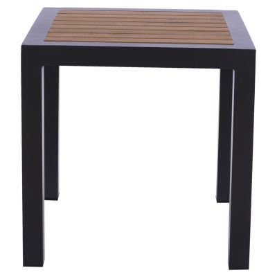 Aluminum Table HM5403.02 Grey with Polywood 45Χ45Χ45,5