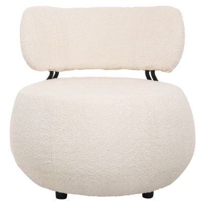 LOUNGE CHAIR ROUND KARSEN HM9598.06 ECRU BOUCLE FABRIC 75x75x75H