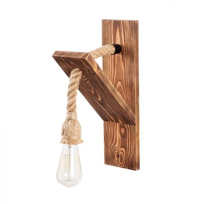 Wooden wall lamp with rope HM7302 11x21x40 cm.