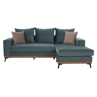 PORTOFINO corner sofa, mint color, high leg, 2pcs, interchangeable, stain-resistant, and water-repellent