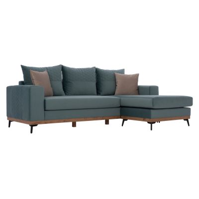 PORTOFINO corner sofa, mint color, high leg, 2pcs, interchangeable, stain-resistant, and water-repellent