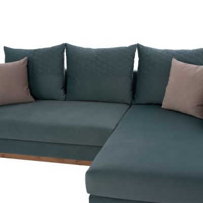 PORTOFINO corner sofa, mint color, high leg, 2pcs, interchangeable, stain-resistant, and water-repellent