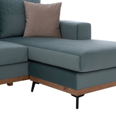 PORTOFINO corner sofa, mint color, high leg, 2pcs, interchangeable, stain-resistant, and water-repellent