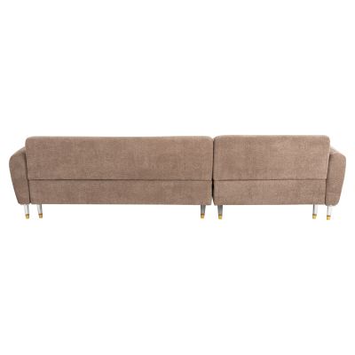 CORNER SOFA REVERSIBLE FLYER HM6072.01 BROWN FABRIC-METAL HIGH LEGS 285x86-172x74Hcm.