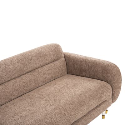 CORNER SOFA REVERSIBLE FLYER HM6072.01 BROWN FABRIC-METAL HIGH LEGS 285x86-172x74Hcm.