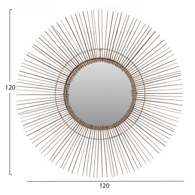 ОГЛЕДАЛО КРЪГЛО С КОКОСОВИ ПЛЪЧКИ РАМКА В ЕСТЕСТВЕН ЦВЯТ 120x4x120Hcm.HM7732