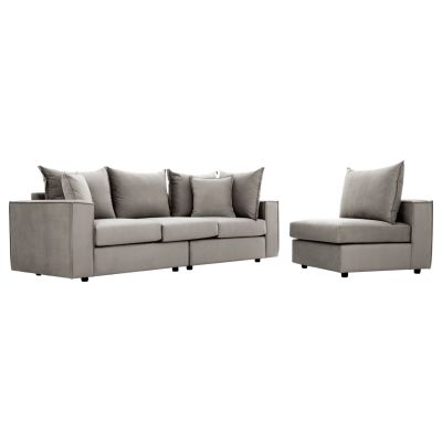 CORNER SOFA MONZA HM3256.11 INTERCHANGEABLE- BEIGE 265x195x98Hcm.