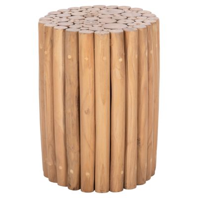 SIDE TABLE ROUND COOTER HM9866 TEAK BRANCHES IN NATURAL COLOR Φ29,5x40,5Hcm.