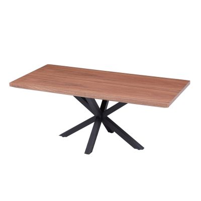 COFFEE TABLE HM9470.02 MDF WITH WALNUT VENEER TOP-BLACK METAL BASE 120x60x45.5Hcm.