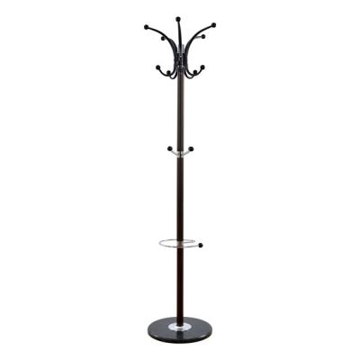 Hat/Coat Stand Metallic SHIA HM0038.05 rotating walnut with black marble base Φ37x170Η cm