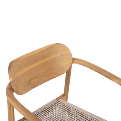 ARMCHAIR OSLO HM9636.07 TEAK WOOD IN NATURAL & BEIGE ROPE 55x54x80Hcm.