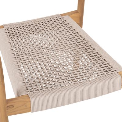 ARMCHAIR OSLO HM9636.07 TEAK WOOD IN NATURAL & BEIGE ROPE 55x54x80Hcm.