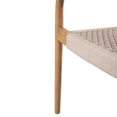 ARMCHAIR OSLO HM9636.07 TEAK WOOD IN NATURAL & BEIGE ROPE 55x54x80Hcm.