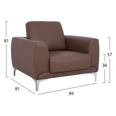 Armchair Kenzie HM3121.13 Brown PU 89x81x81 cm