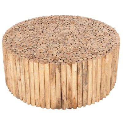 COFFEE TABLE ROUND COOTER HM9862 TEAK BRANCHES- NATURAL Φ100x40Hcm.