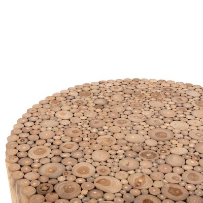 COFFEE TABLE ROUND COOTER HM9862 TEAK BRANCHES- NATURAL Φ100x40Hcm.