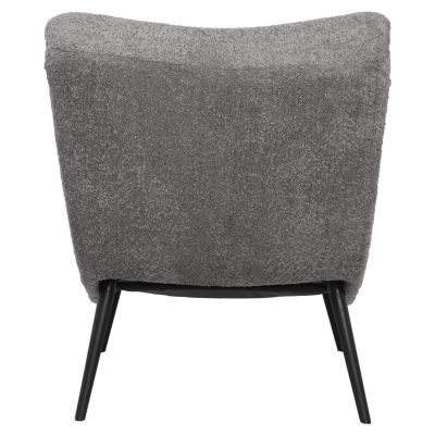 ARMCHAIR BRYM HM9605.11 GREY BOUCLE FABRIC-BLACK WOODEN LEGS 97x80x100Hcm.