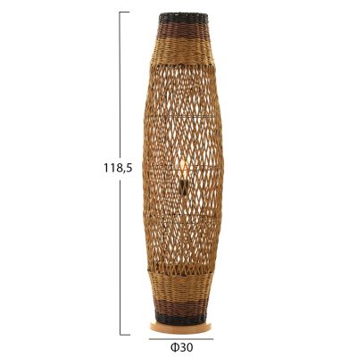 ПОДОВА ЛАМПА HM4343 МЕТАЛНО-ХАРТИЕНО ВЪЖЕ В ПЯСЪЧНО БЕЖОВО-ЧЕРНО Φ30Χ120Hcm.