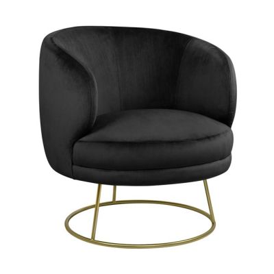 Armchair Arien HM8403.04, Black velvet with golden base  80x75x82cm