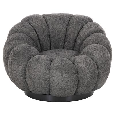 ARMCHAIR SWIVEL GRYMM HM9601.01 GREY BOUCLE-BLACK METAL BASE 95x92x68Hcm.