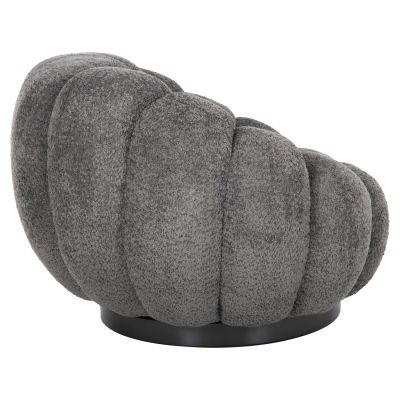 ARMCHAIR SWIVEL GRYMM HM9601.01 GREY BOUCLE-BLACK METAL BASE 95x92x68Hcm.