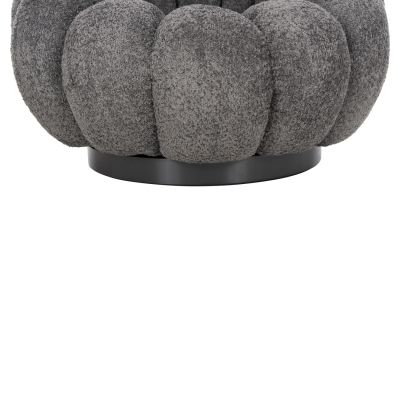 ARMCHAIR SWIVEL GRYMM HM9601.01 GREY BOUCLE-BLACK METAL BASE 95x92x68Hcm.