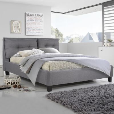 Bed Billie with fabric in grey color HM551.05 160x200 cm