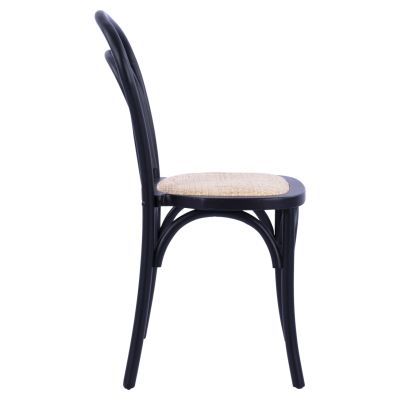 Wooden chair Vienna type Aliyah Stackable from beech wood black matte HM8644.02 45x54x89 cm